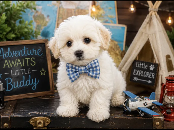Male Bichon-Poo-Maltese puppy named Marvin for sale at Puppy City Harrisonburg.