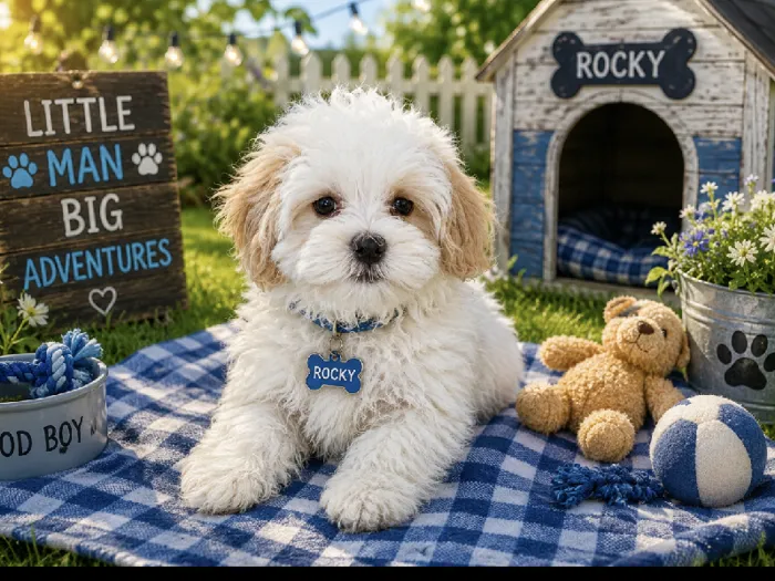 Male Maltipoo puppy named Rocky for sale at Puppy City Harrisonburg.