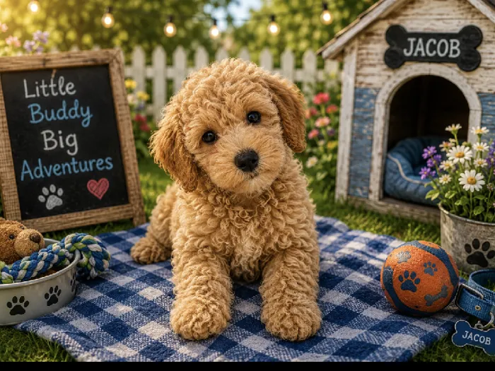 Male Bichon Poo puppy named Jacob for sale at Puppy City Harrisonburg.