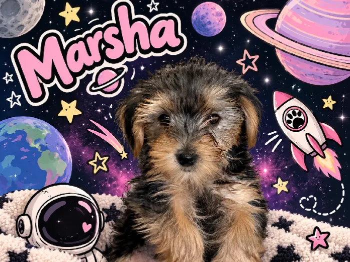 Female Yorkie puppy named Marsha for sale at Puppy City Harrisonburg.